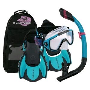 U.S. Divers‎ Avila 2.0 Paradise Adult Snorkel Set Betta Black Blue Size Medium